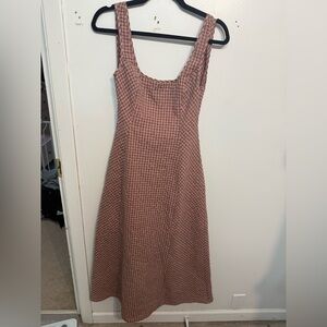 MINKPINK Mauve Pink Houndstooth Midi Dress